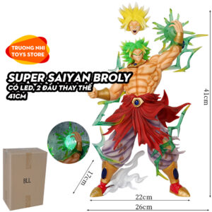 Broly SS 41cm có LED, 2 đầu thay thế - Mô hình Dragonball