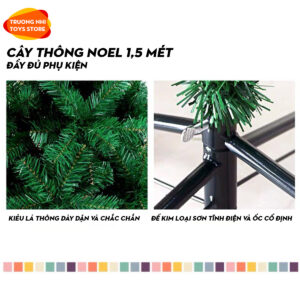 Cây thông NOEL 1,5 mét đủ phụ kiện đi kèm