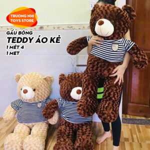 Gấu Teddy áo kẻ 1,4 mét / 1 mét - Gấu bông