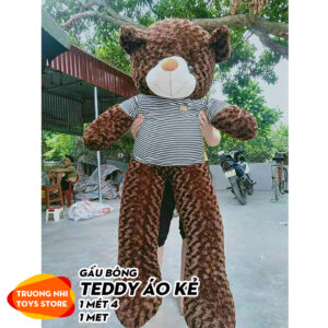 Gấu Teddy áo kẻ 1,4 mét / 1 mét - Gấu bông