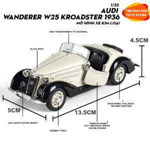 1/32 AUDI WANDERER W25 KROADSTER 1936 - mô hình xe kim loại