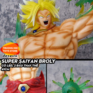 Broly SS 41cm có LED, 2 đầu thay thế - Mô hình Dragonball