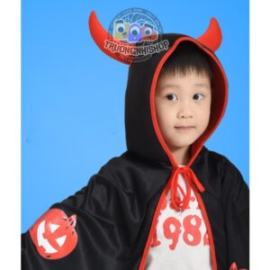 Áo choàng tiểu quỷ dễ thương, áo choàng có mũ chùm đầu Halloween