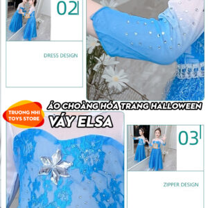 Váy Elsa hóa trang halloween cao cấp