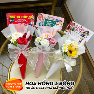 Hoa hồng 3 bông tri ân ngày nhà giáo Việt Nam