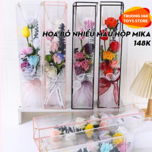 HOA-Hoa bó nhiều mẫu đựng hộp mika