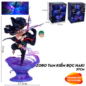 Zoro tam kiếm bọc Haki Lốc xoáy 37cm - Mô hình Onepiece